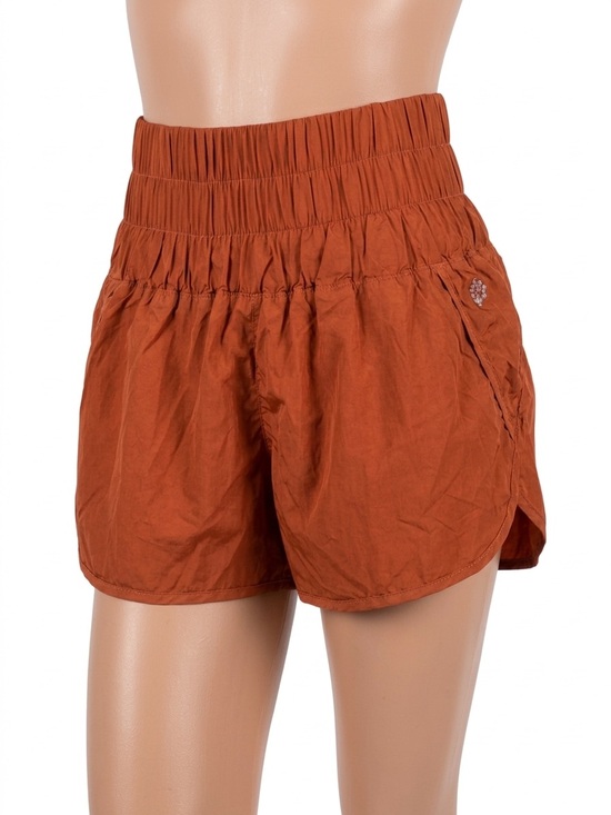FP Movement by Free People Pants - FP Movement by Free People Rust Orange High-Rise Elastic Waist Athletic Shorts